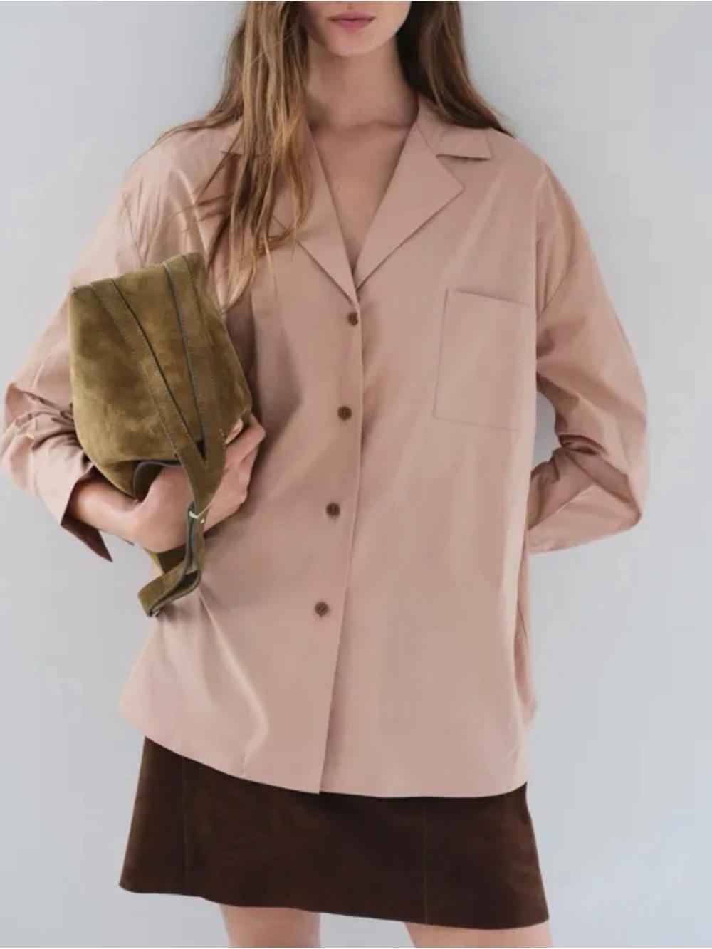 Zara Zw Collection Poplin shirt with pocket M